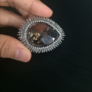 Kendra Scott Vaire Teardrop Smoky Crystal Statement Ring